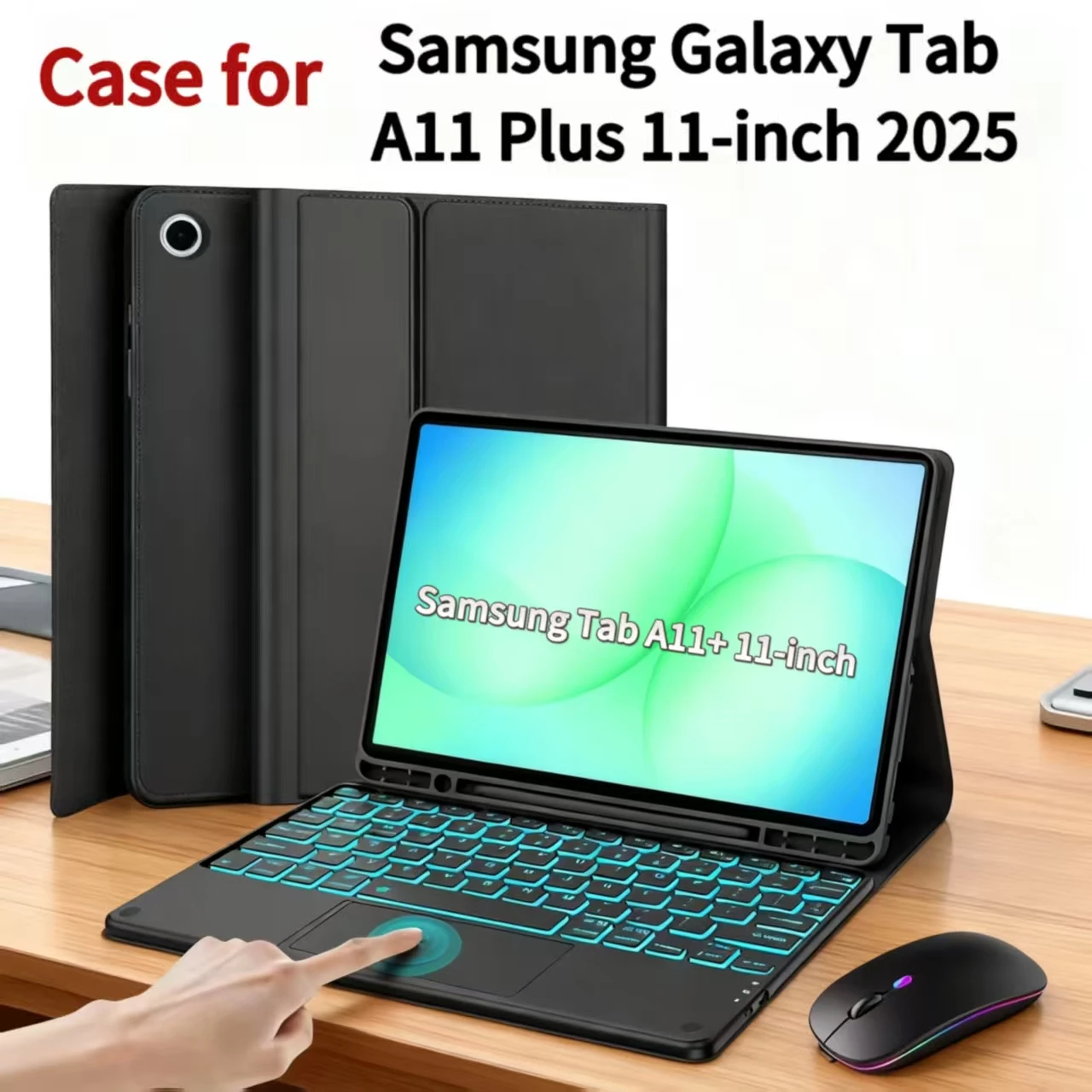 

Case for Samsung Galaxy Tab A11 Plus 11 Inch , Detachable Keyboard Case for Samsung Tab A11+ Bluetooth detachable keyboard case
