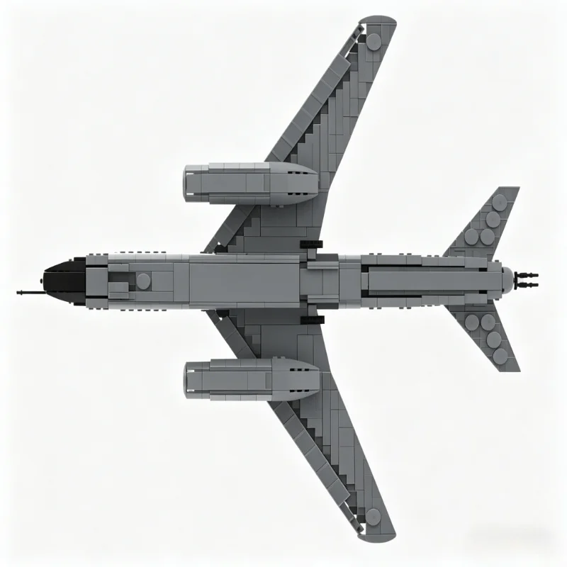 1447 PCS War Series B66b Destroyer Military Aircraft Building Blocks Model Custom Puzzle DIY Assembly Educational Kid Toy Gift