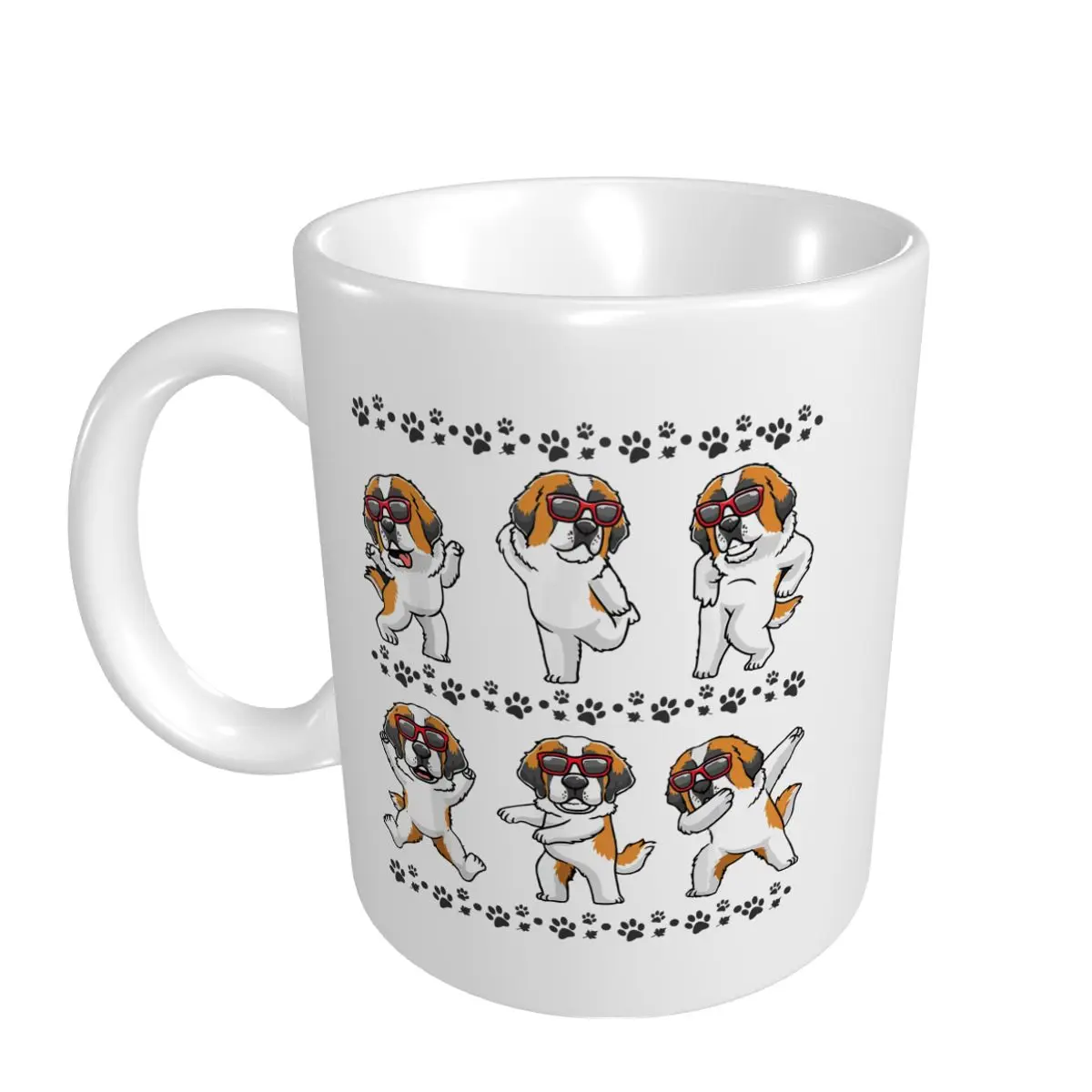 Mark Cup Mug St. Bernard Dog With Sunglasses Dancing Saint Bernard Coffee Mugs Tea Milk Water Cup Travel Mugs For Office Home