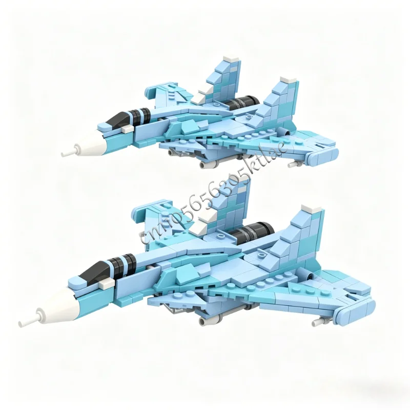 311 Parts MOC Battle Series Twin Engine Air Superiority Fighter Building Model Custom Technology Creative Assembly Kid Toy Gift - view 4