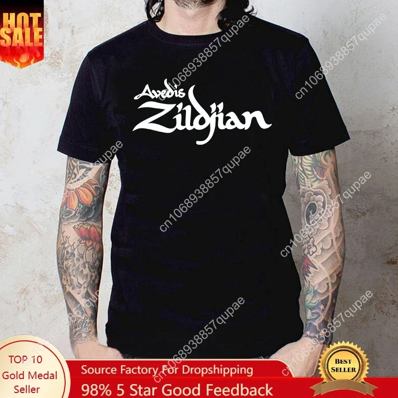

Zildjian Rock Band Drummer Cotton Crewneck T-shirt Short Sleeves Graphic T Shirts Men Clothing Vintage T Shirt
