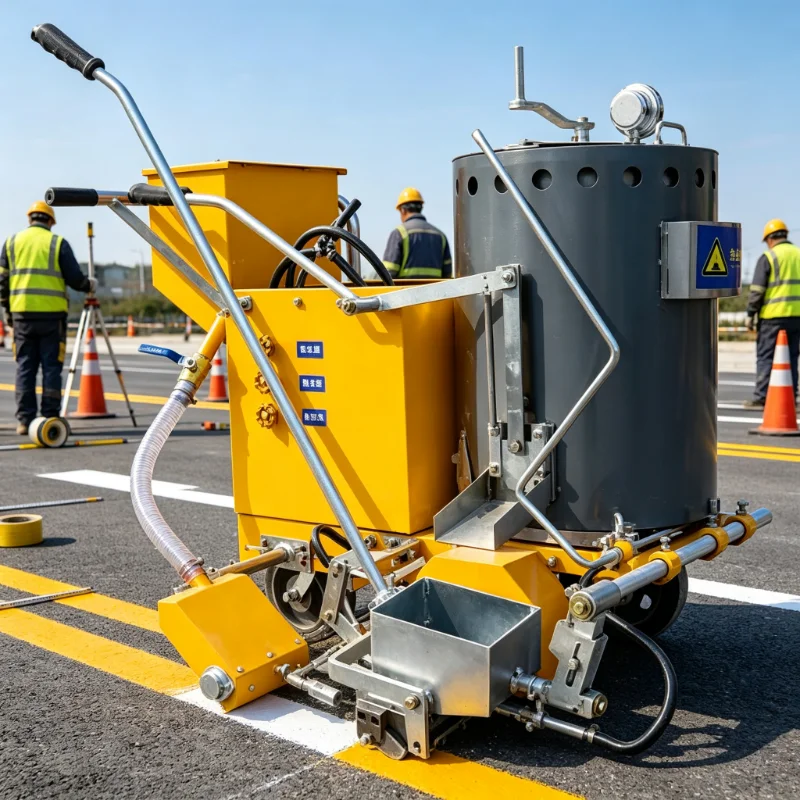 High Efficiency Thermoplastic Paint Road Marking Machine Hand Push Type Road Line Marker for Road Construction