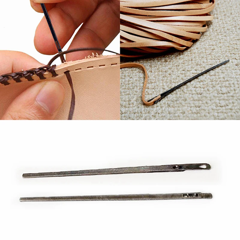 2/3PCS Alloy Leather Sewing Craft Tool Leather Rope Needle Leather Needle Knitting Needle Double Hole Leather Rope Lace Needle