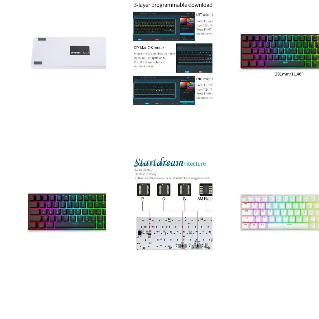 

GK64 64 Keys Mechanical Keyboard with RGB LED Backlit Waterproof for Gaming K92C