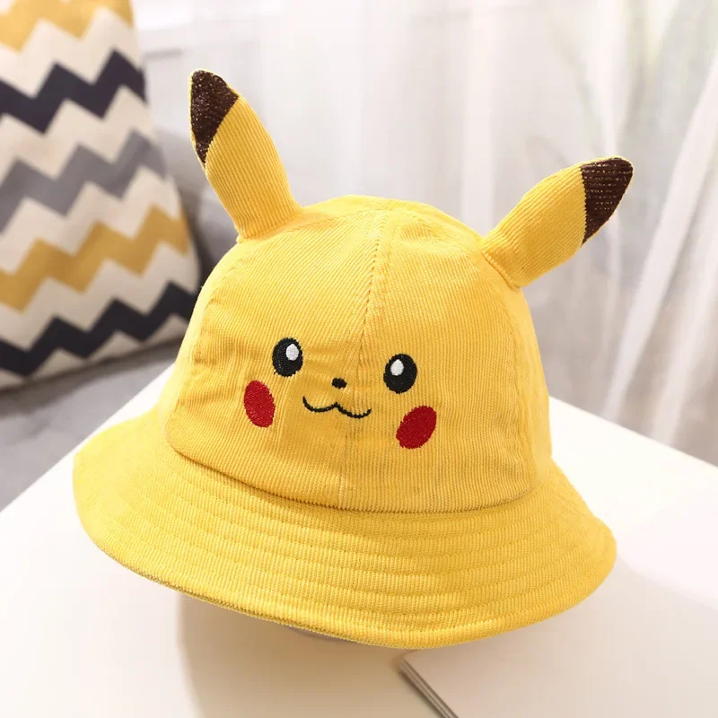 Pokemom Pikachu Bucket Hat Sun Hat Cute Cartoon Wide Brim Fisherman Beach Outdoor Hat Cap for Adult Kids Child Pocket Monster