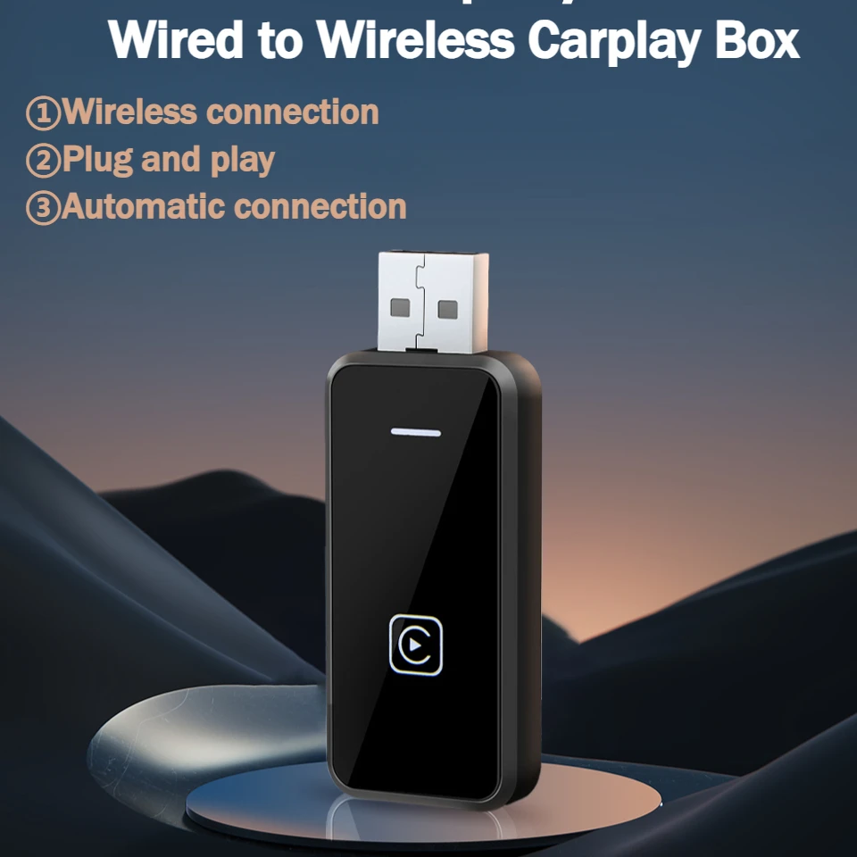 

2в1 новый обновленный автомобильный адаптер Mini Apple Android Plug and Play, коробка Bluetooth WiFi автоматически подключается к подключению к беспроводу