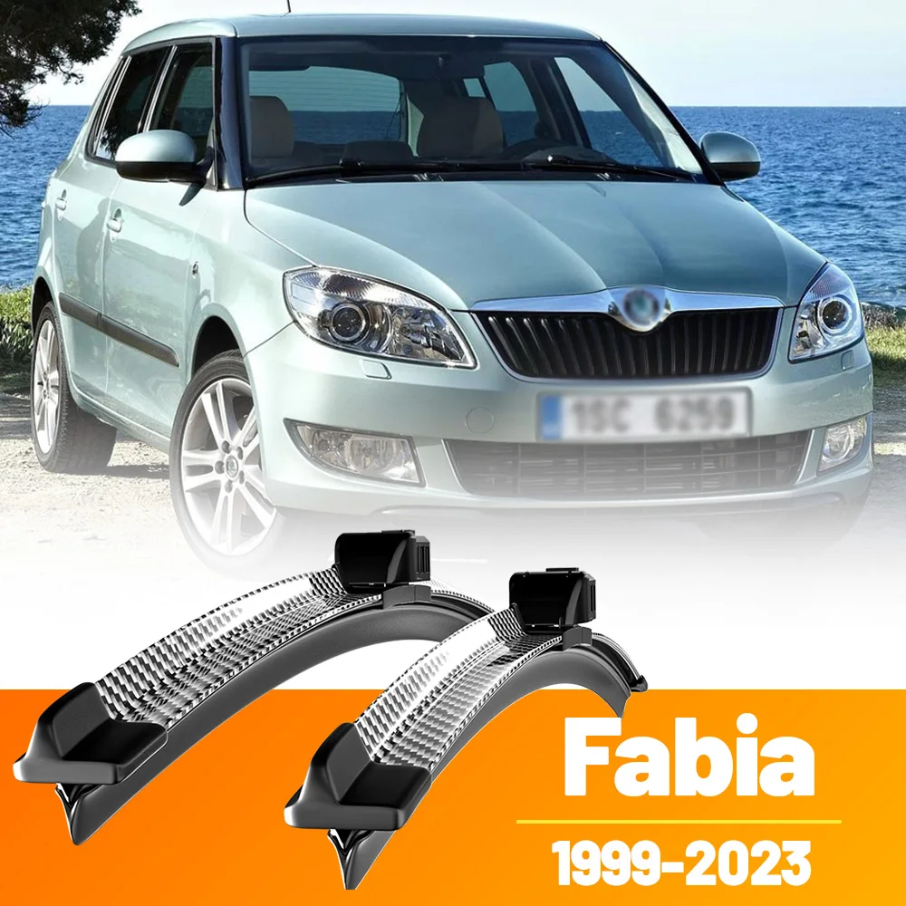 

2pcs Front Windshield Windscreen Wiper Blades Carbon Fibre Wipers For Skoda Fabia MK1 MK2 MK3 MK4 1999-2023 2007 2014 2015 2021