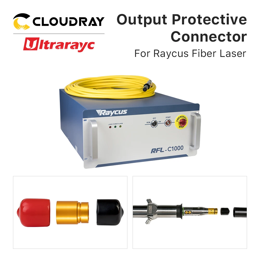 Ultrarayc Raycus Output Connector Protective Lens Group QBH Proterctive Windows 0-15kW for Raycus Fiber Laser Source Cable