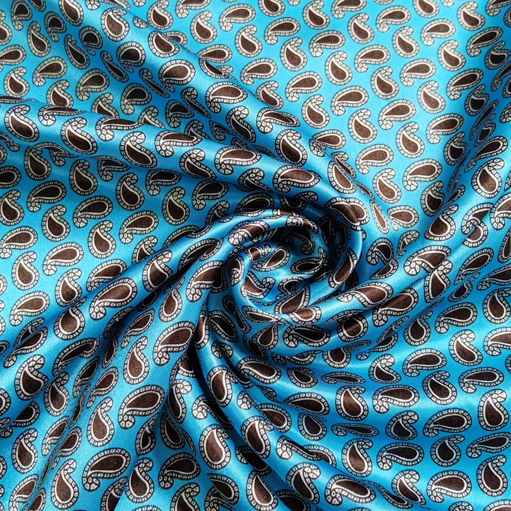1 Meter x 1,48 Meter ethnischer Paisley-Stoff für Schal, Hut, DIY, seidiger Satinstoff – Detail 4