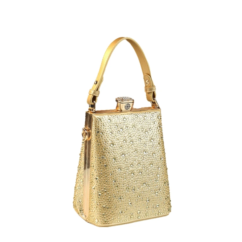 المرأة حقيبة الهاتف المحمول حقيبة كروسبودي 2025 جلد طبيعي عمودي حقيبة يد صغيرة الماس كريستال حجر الراين كليب حقيبة كتف #5