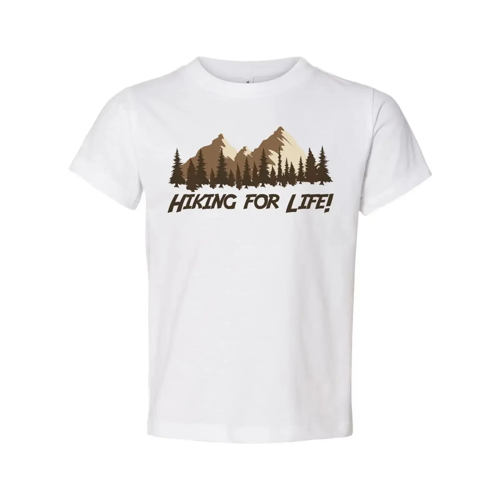 Outdoor Hiking T Shirt With Mountain Range And Pine Tree Design F vintage Washed Stretched designer clothes Versatile graphic