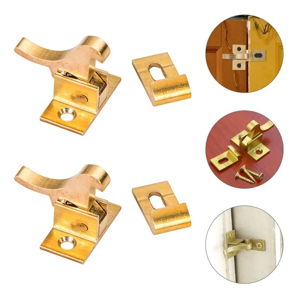 Retro Bird Latch Lock Durable Brass Door Elbow Buckle Low Noise Window Hooks Automatic Door Catch Home Improvement