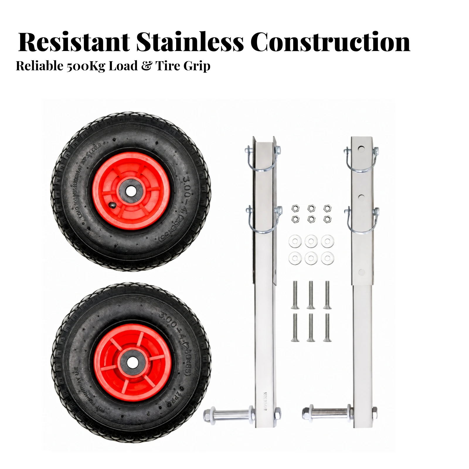 Inflatable Boat Launching Dolly Detachable Boat Launching Dolly with Pneumatic Wheels Portable Easy to Install for Boaters