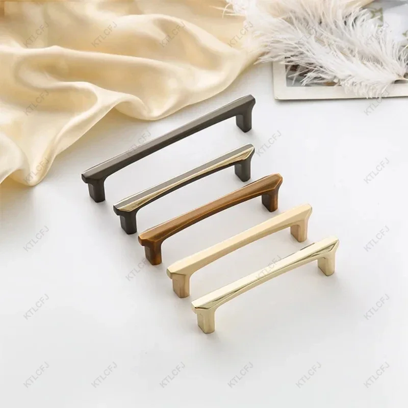 Moderno e minimalista europeu ouro preto cobre escovado alça nordic guarda-roupa alça porta gaveta mesa de cabeceira alça
