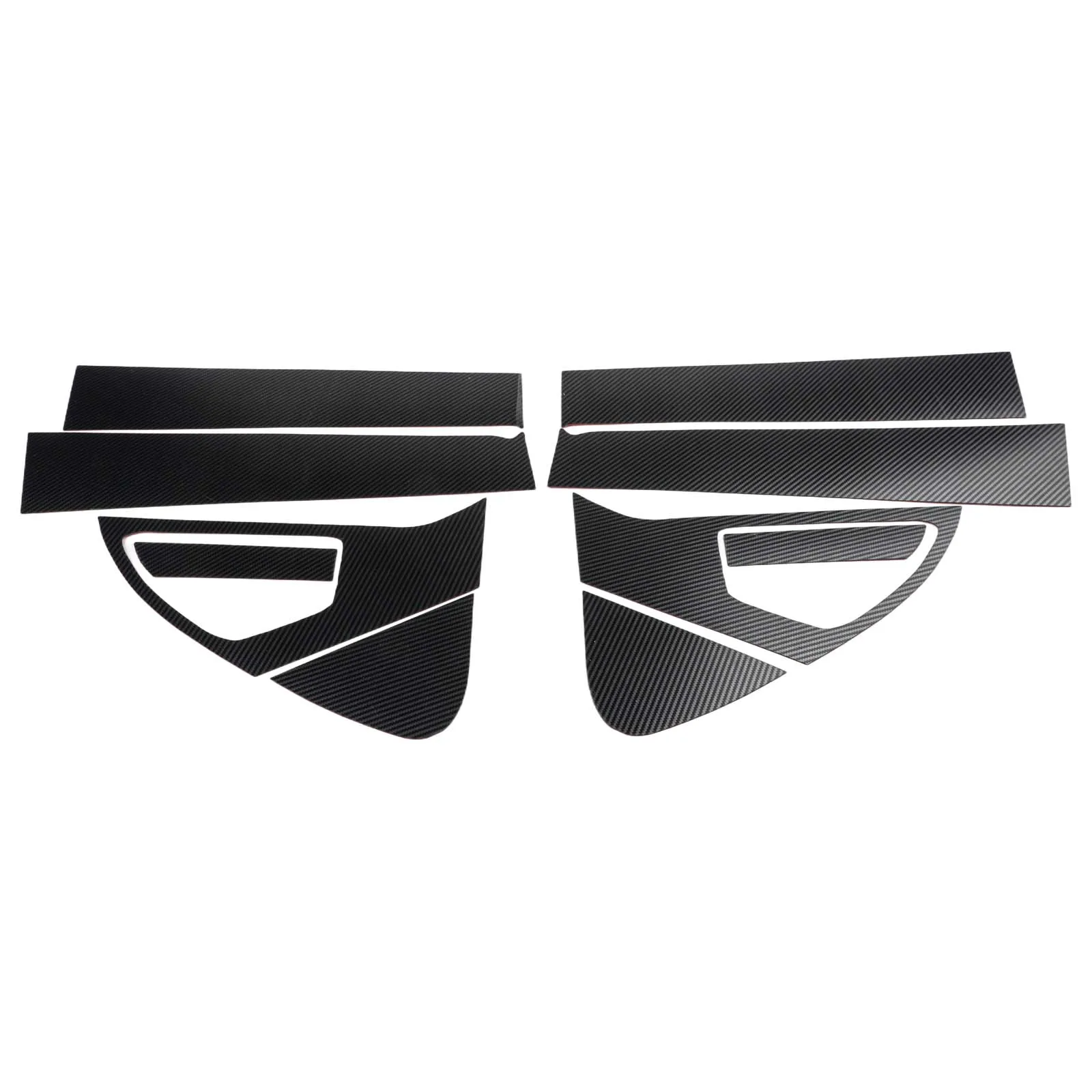 10Pcs Door Trims 10Pcs Pillar Posts Carbon Fiber Look Easy Installation Factory Specifications Carbon Fiber Black Car Decoration