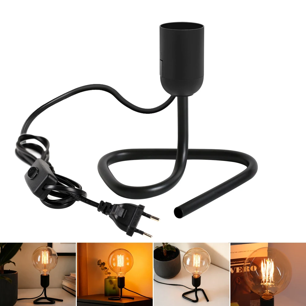 

E27 Upright Desk Lamp Stand Creative Vertical Bracket EU UK Plug Stable Decorative Table Night Light for Bedroom Home Office