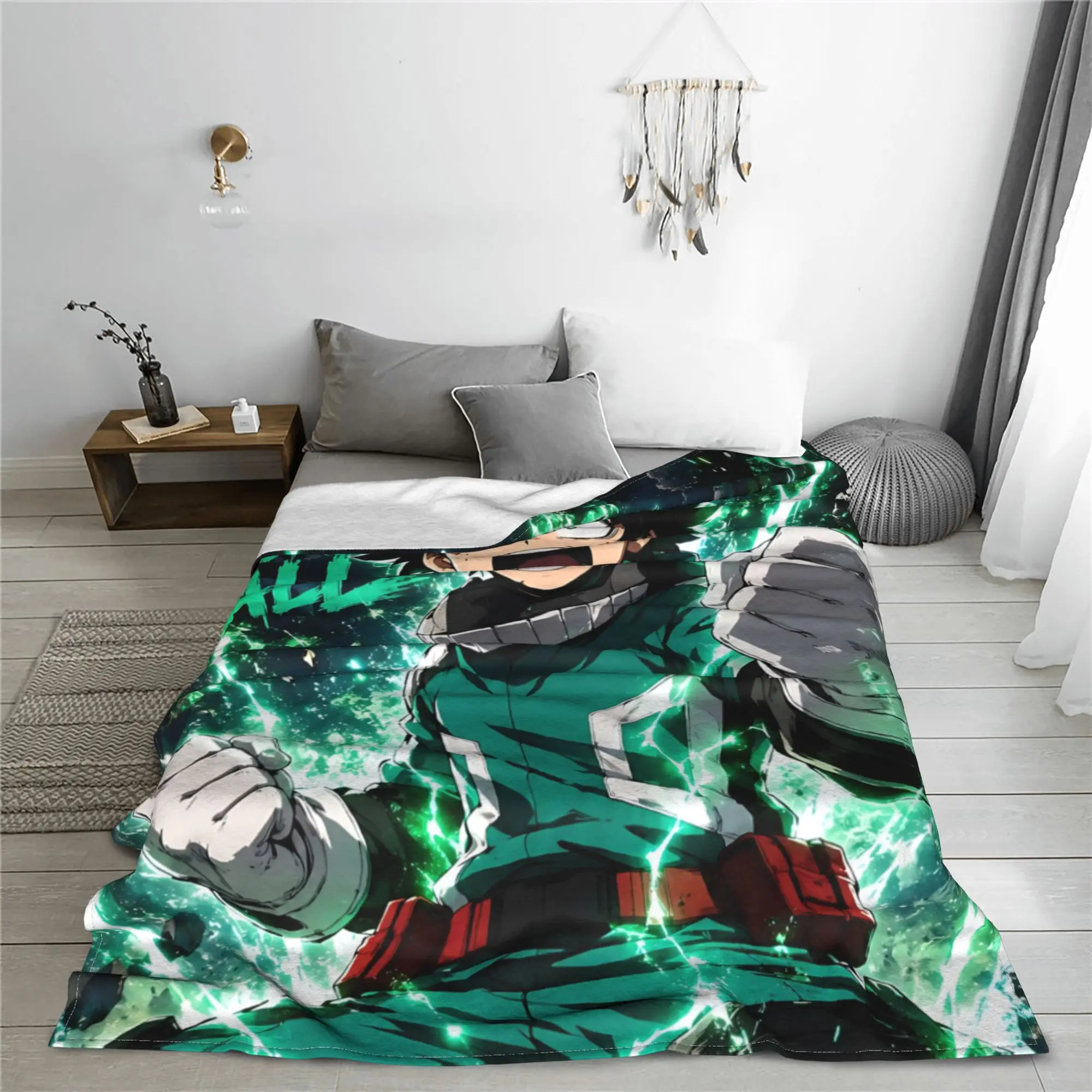 1PC Home Izuku Midoriya  Blanket Throw Super Cosy Plush Living Room Sofa