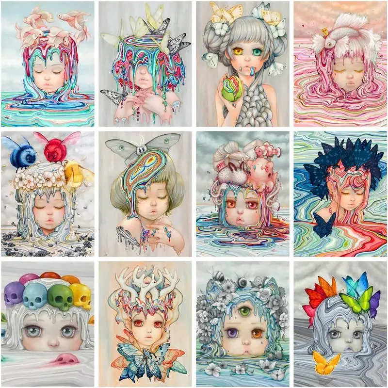 

GATYZTORY 60x75cm Pictures By Number Animal Girl Kits Oil Painting By Number Diy Frame Modern Drawing On Canvas Handpainted