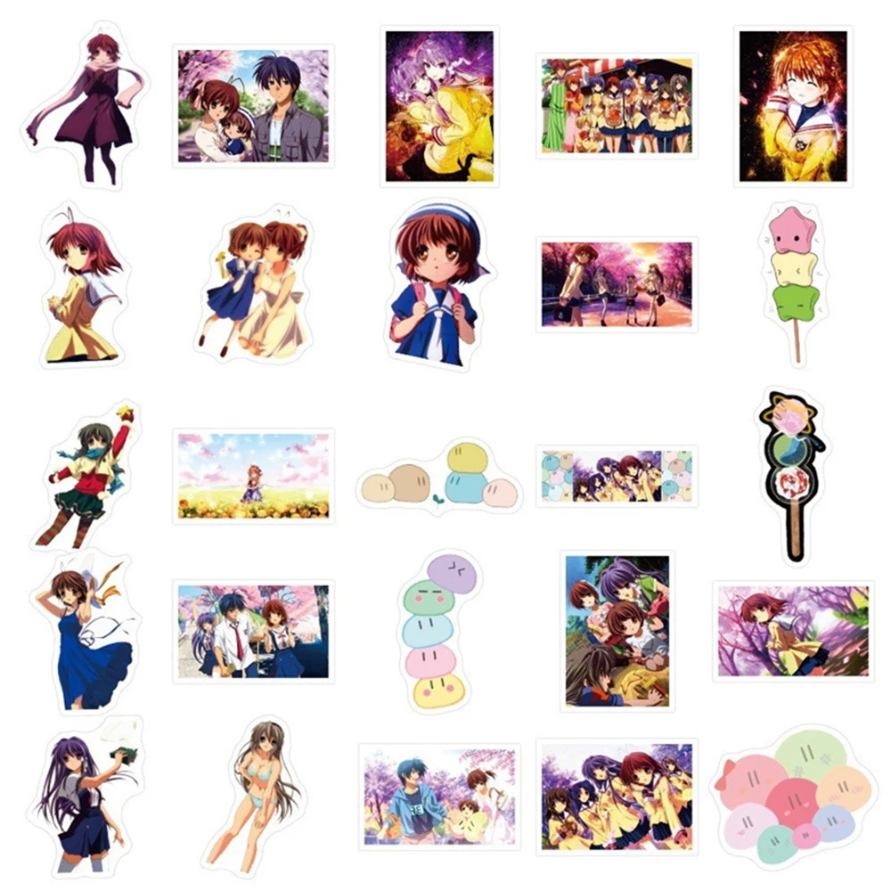 10/30/50pcs Classic Clannad Anime Stickers Tomoyo Tomoya Sticker Scrapbooking Suitcase Cup Luggage Cute Girls Nagisa Kyou Decals