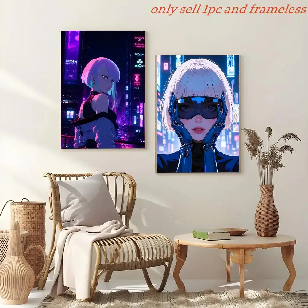 Fashion Cyberpunk Girl Coo Poster Painting And Print Wall Art Picture For Home Room Decor Gifts