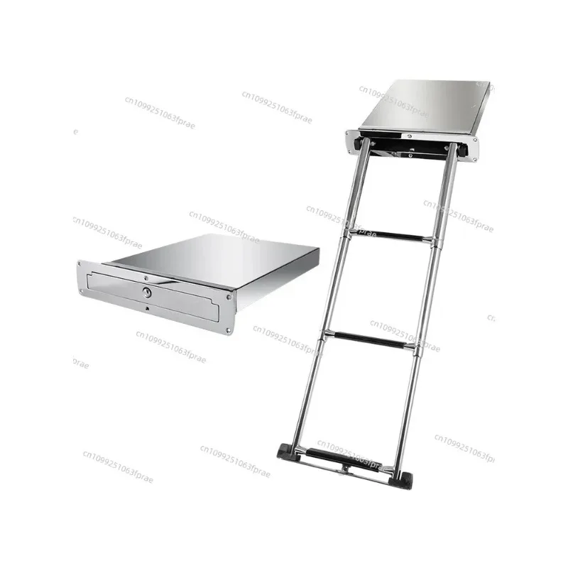 Stainless steel marine ladder, folding hanging ladder, handrail telescopic ladder sewer ladder