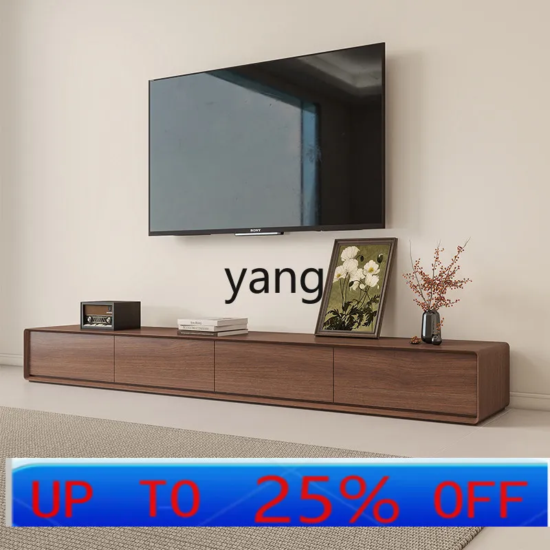 

LH modern simple TV cabinet coffee table combination living room home minimalist high-end solid wood floor