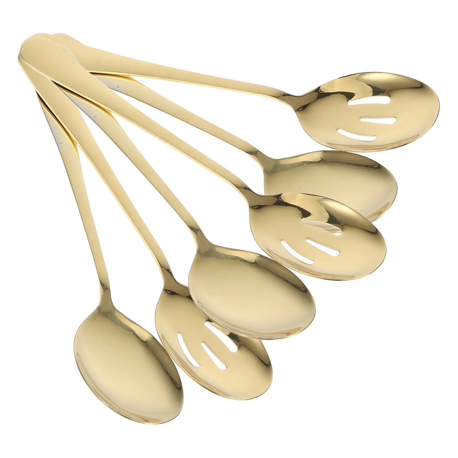 

6Pcs Stainless Steel Spoon Set Slotted Serving Spoons for Buffet Party Table Dining Dishwasher Safe Elegant Kitchen Silverware