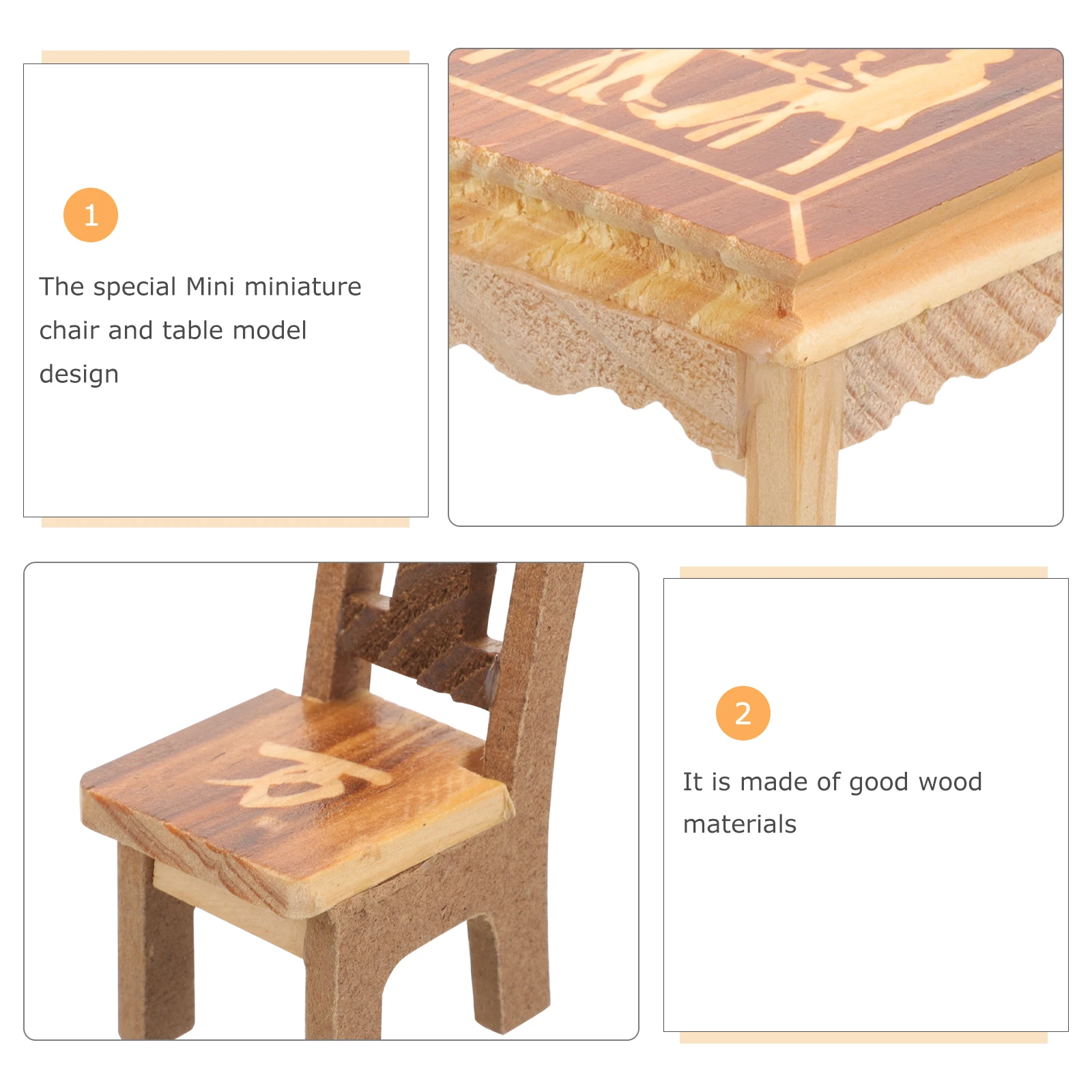

Miniature House Accessories Furniture Model Playhouse Accessory Simulation Children Plaything Wooden Chair