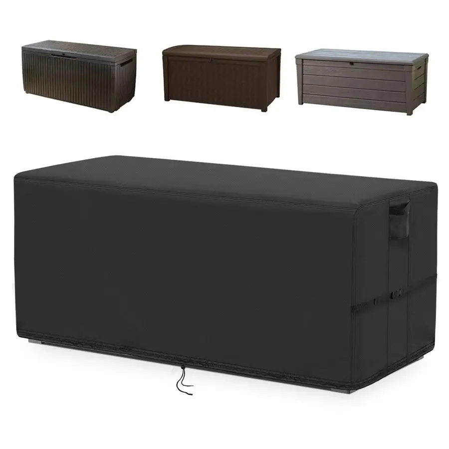 

Deck Box Cover, Outdoor Storage Box Cover for 260 Gallon Deck Box, Waterproof Outside Patio Storage Bench Deck Boxes Covers Blac