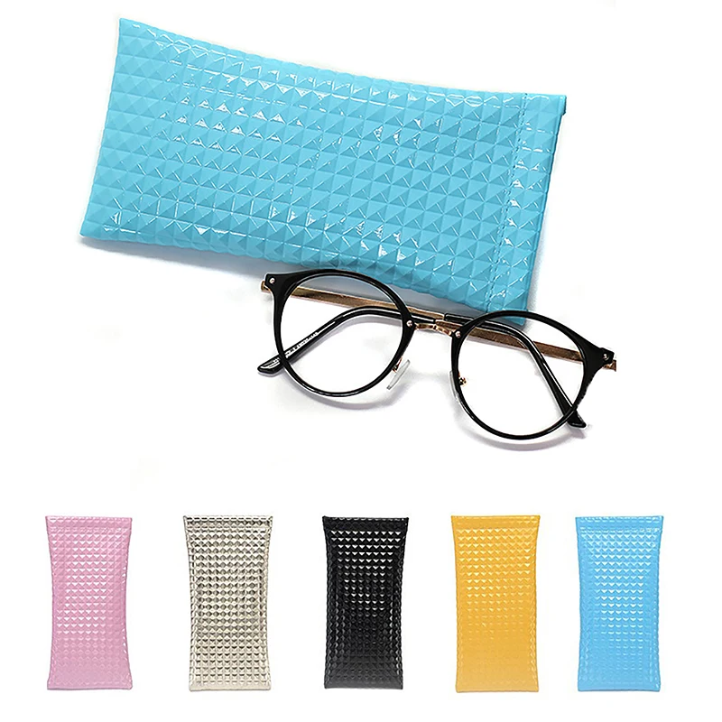 Candy Color PU Leather Sunglasses Bag For Women Men Glasses Case Wallet Storege Cases Portable Waterproof Glasses Storege Bags