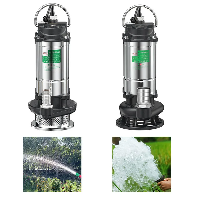 220V 스테인레스 스틸 수중 펌프 전기 배수 펌프 휴대용 물 펌프 휴대용 홍수 배수 펌프 헤비 듀티 하수 펌프