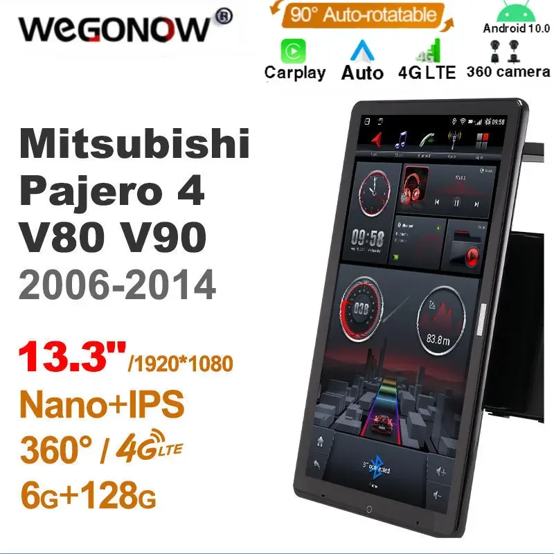 

1920*1080 Ownice Android 2006 для Mitsubishi Pajero 4 V80 V90 2014-360 Автомагнитола Видео Аудио вращающийся 128 6G Тесла стиль