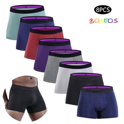 8pcs Men's Panties Sexy Homme Underpants Solid Underwear for Man Cotton Mens Boxer Shorts Male Trunks Boxershorts Set Calecon