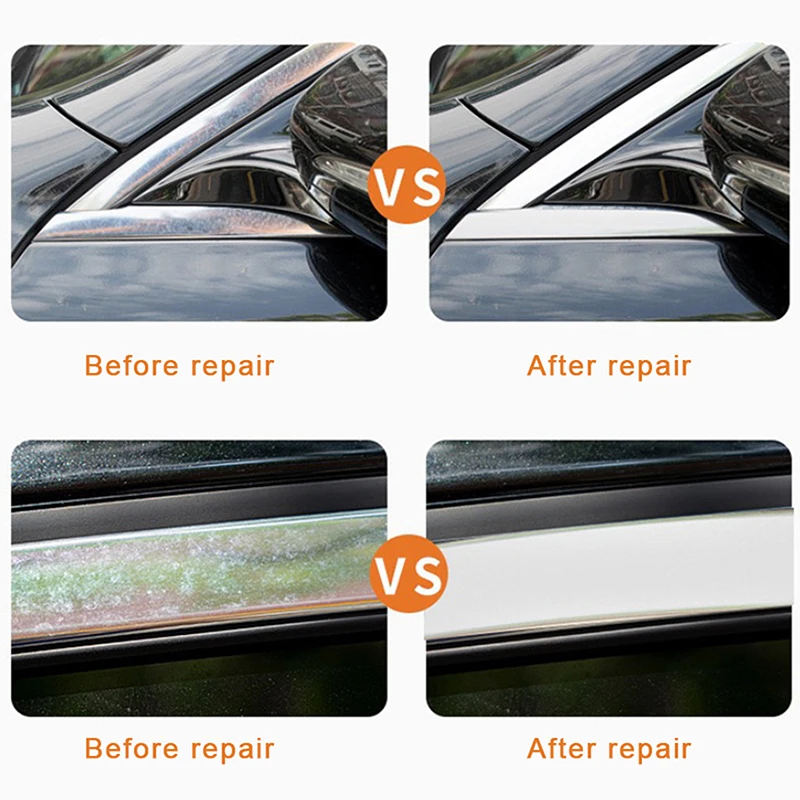 1/3Pcs Car Door Handles Windows Trim Chrome-Plated Repair Paste Chrome Restoration Polish Metal Shine Renovation Compound