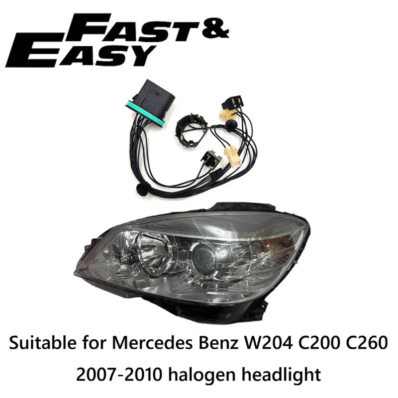 Applicable to Mercedes-Benz Benz W204 C200 C260 2007-2010 Halogen headlight wiring harness internal wire harness plug Non AFS