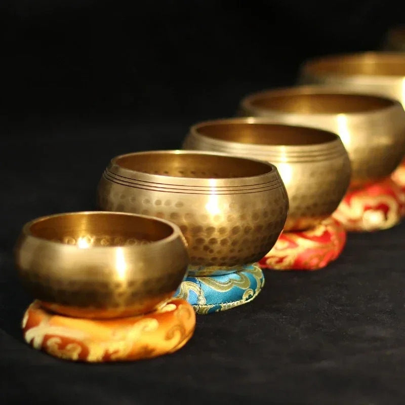 

Nepal Handmade Buddha Sound Bowl Yoga Meditation Chanting Bowl Brass Chime Handicraft Music Therapy Tibetan Singing Bowl