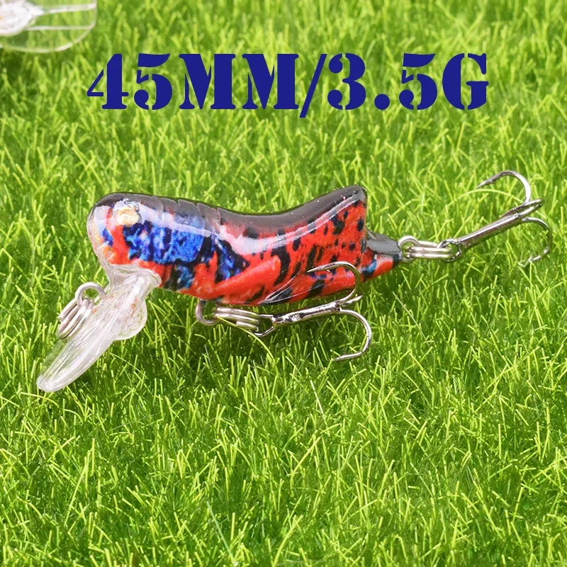 Leurre de pêche bionique insecte 45mm 3.5g, 1 pièce, appâts durs méné sauterelle calmar Élnageurs basse carpe brochet matériel de pêche
