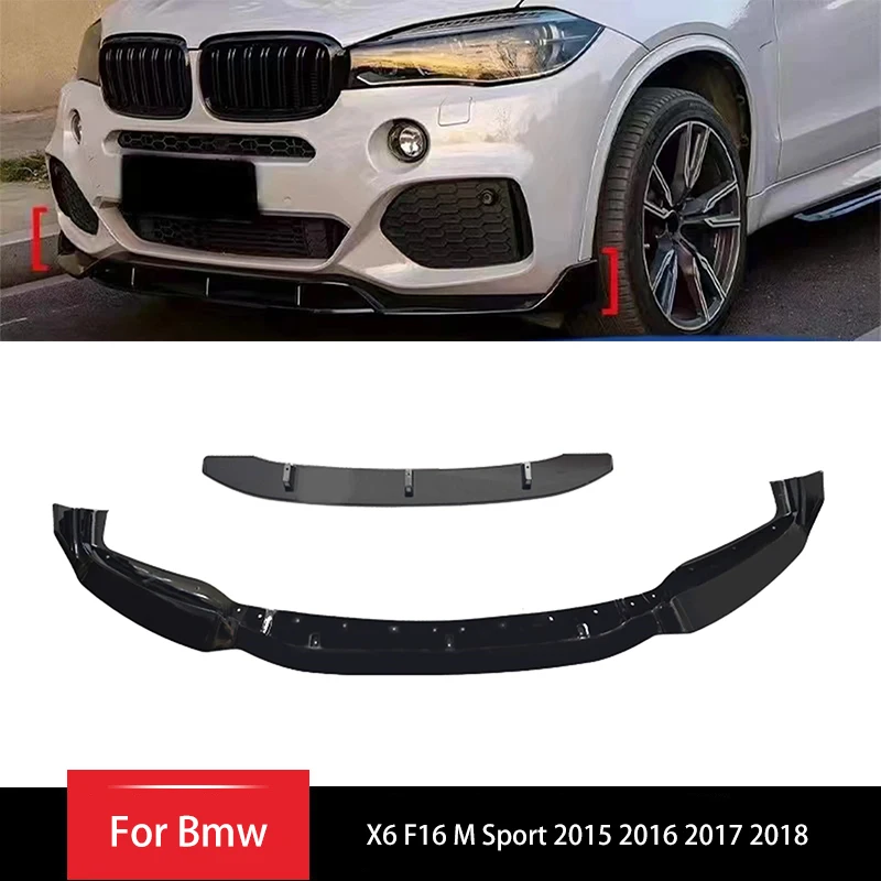 

For BMW X6 F16 M Sport 2015 2016 2017 2018 Front Bumper Lower Lip Cover Spoiler Trim Front Bumper Protection Car Front Shovel