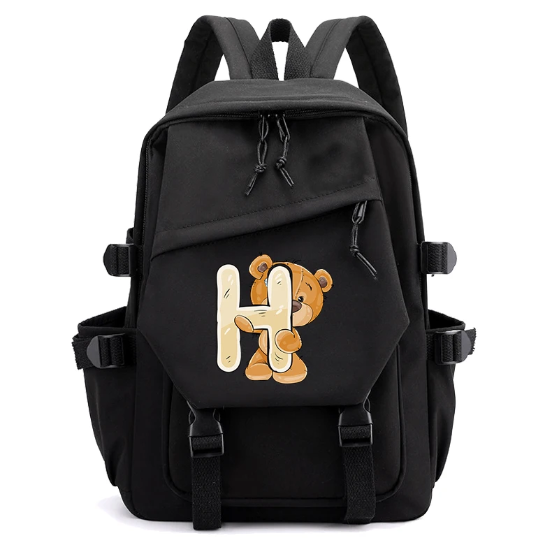 26 English Letters Backpack Student Girls School Backpack Bookbag Cosplay Canvas Children Kid Travel Bag Back To School backpack