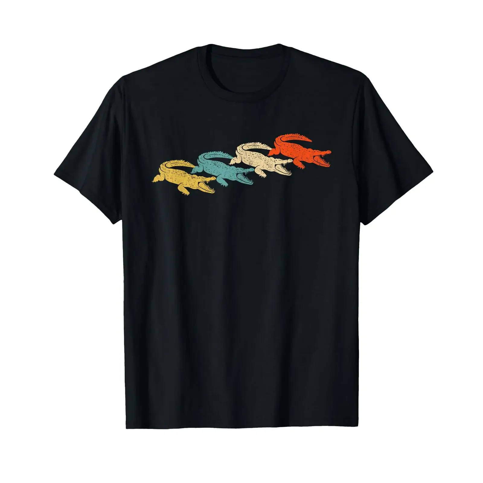 Retro Crocodile Alligator T Shirt vintage Washed Stretched Top For Everyday Wear fashion Stylish Slightly designer clothes