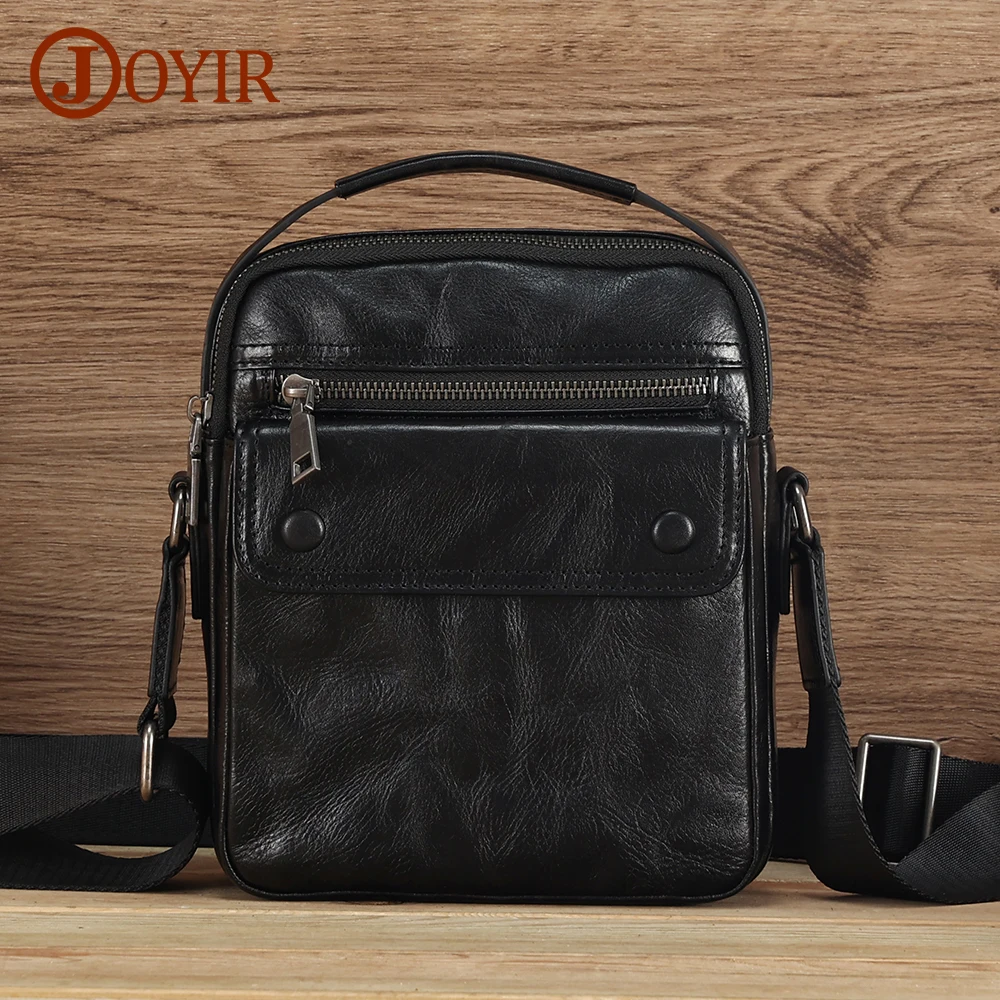 JOYIR Genuine Leather Men\'s Small Messenger Bag Vintage for 7.9‘’ iPad Fashion Style Casual Crossbody Shoulder Bag Handbag Man