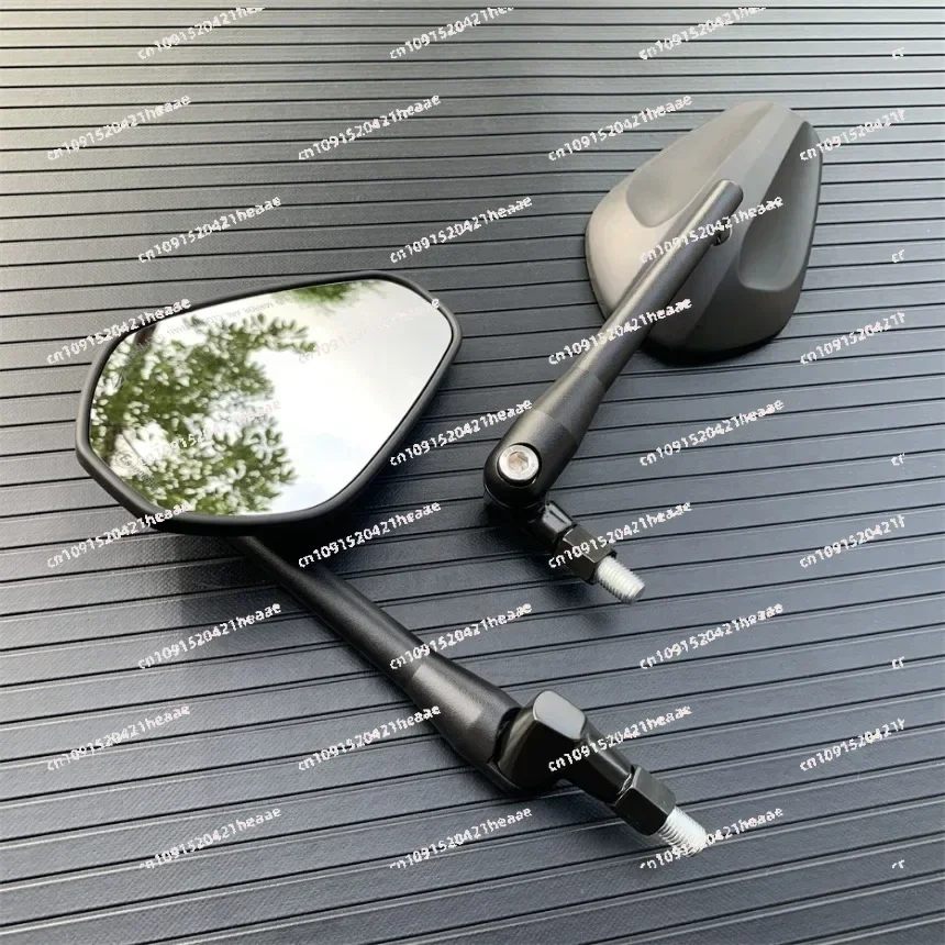 

Suitable for Motorcycle Black Universal 10mm Side Mirror Rearview Mirror Anti-fall Folding Oval Mirror