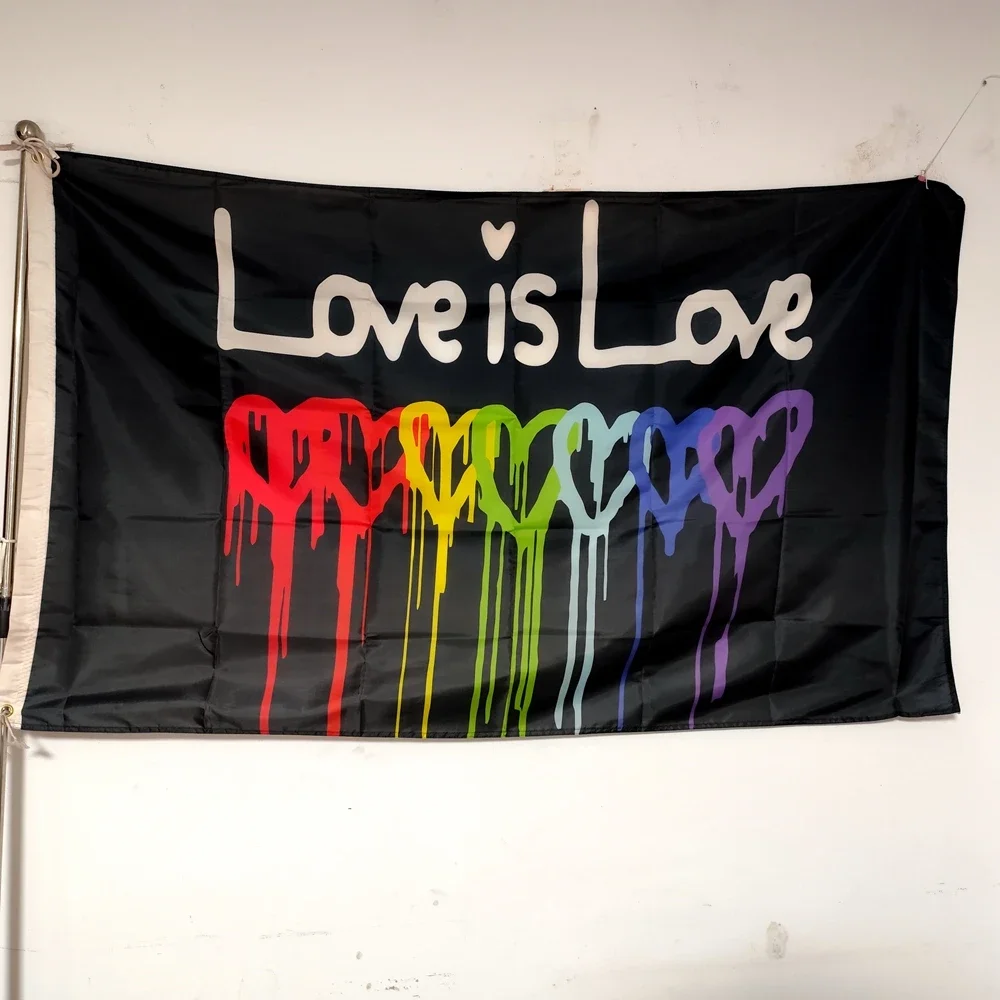 

Rainbow Gay Pride Flag Love Is Love Flag Indoor Outdoor Decorative Home Holiday Decor 90x150cm Polyester