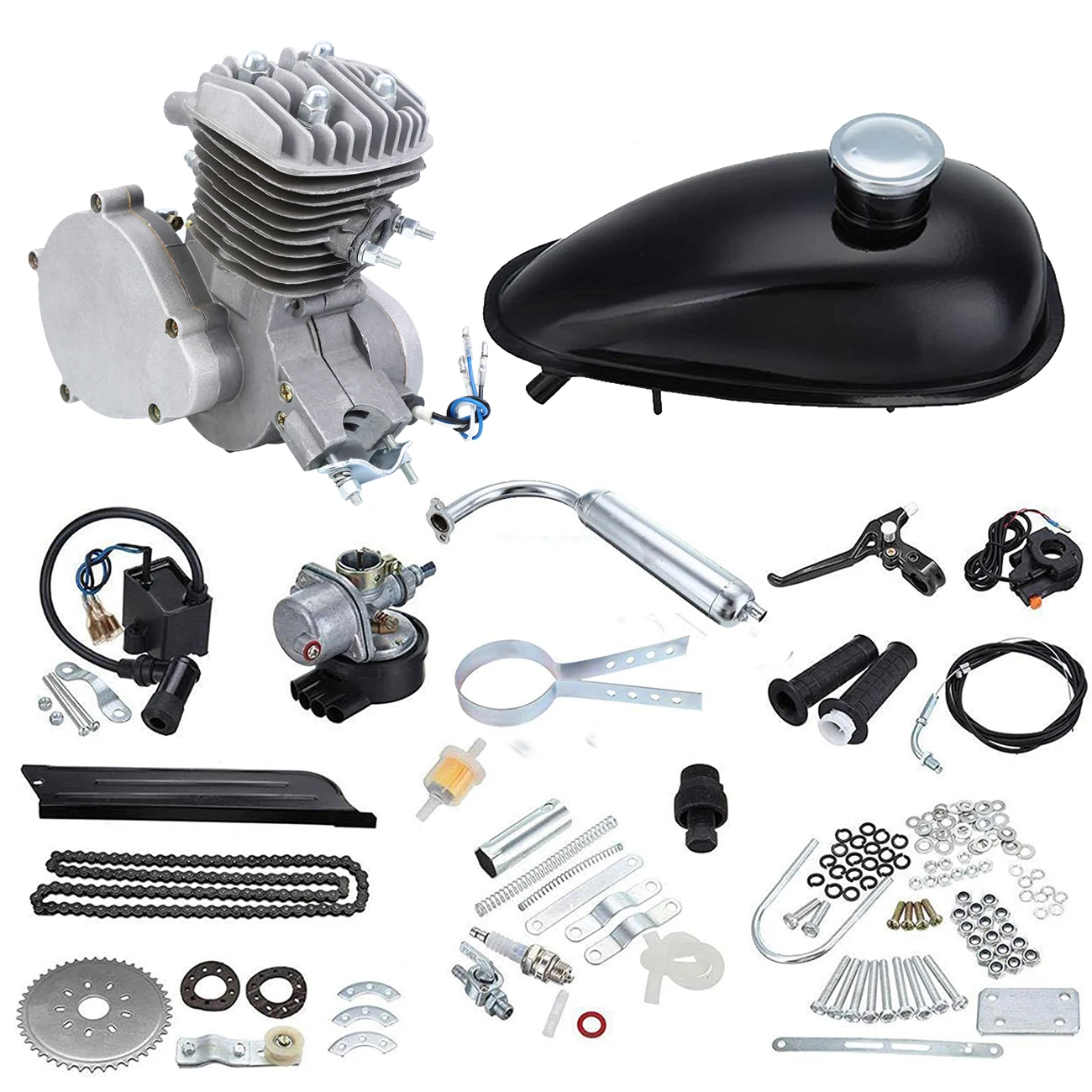 

Bike Engine Kit 50cc/80cc/100cc 2-Stroke To Motorized 26" 28" Road/Pocket Bicycle MTB Electric Petrol Gasolin Scooter Pull Start