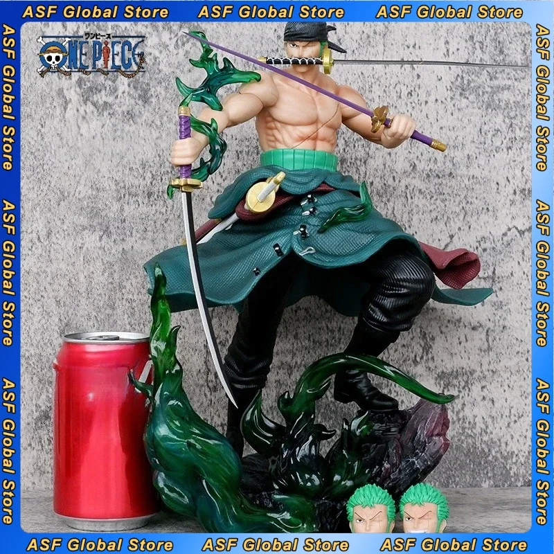

31cm ONE PIECE Anime Figure Roronoa Zoro Peripherals Model Three-headed Replacement Statue Desktop Ornaments Birthday Gifts Toys