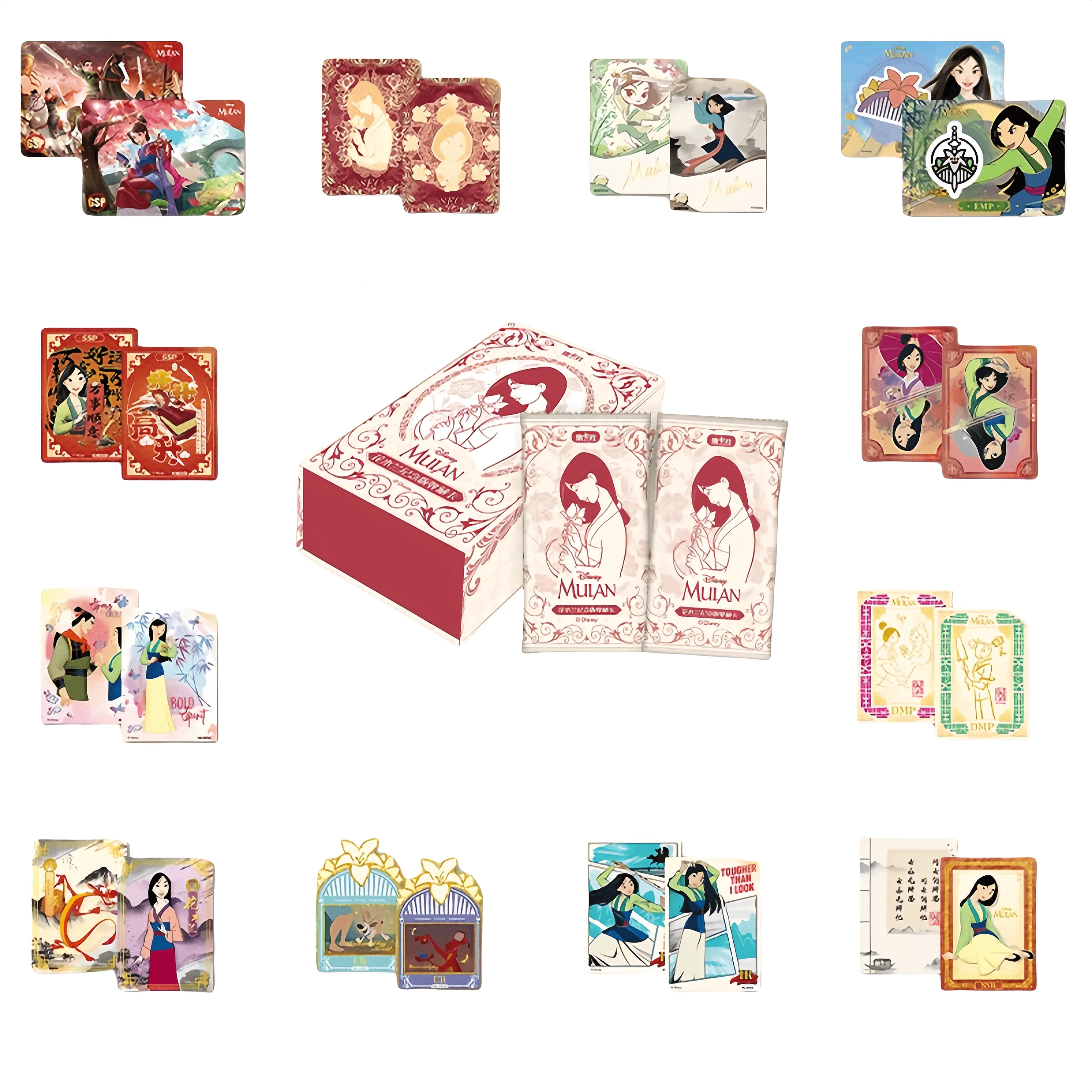 Card Fun Disney Cards Mulan Cards Mulan Movie Trading Cards Blind Box Memorial Commemorative Collection Card SNP Children's Toys