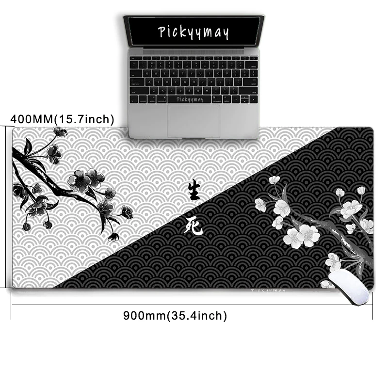 YinYang Black And White Mousepad Large Masuepad Computer Keyboard  Desk Mat Office Accessories Table Carpet Art Mouse Pad Mause