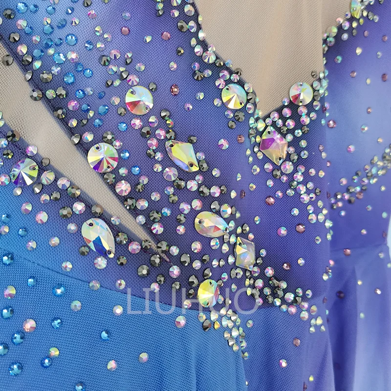 LIUHUO Figure Skating Suit Fitness Competition Female Performance Suit Cheerleading Art Exam Skill Suit