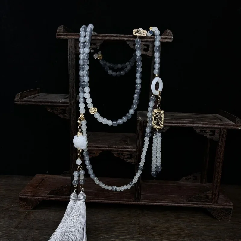 

Набор цепочек через плечо в китайском стиле, восточное элегантное ожерелье, браслет, бусины династии Цин, оригинальный дизайн, аксессуары Han