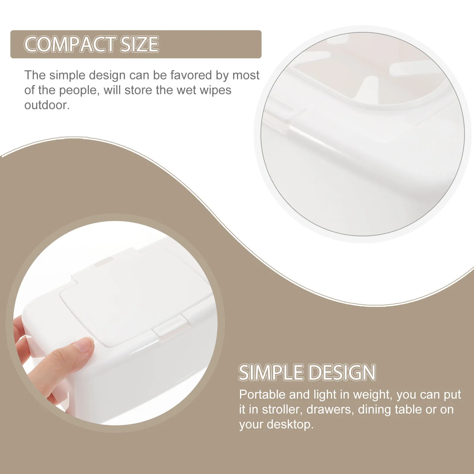 

Easy Pull Wipe Box Dispenser Reusable Travel Wipes Case Lightweight Portable Organizer for Home Car Stroller Desktop Household